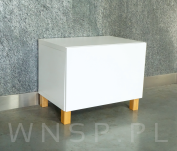 4x Noga kwadratowa dębowa 45 x 45 mm, 15 CM, lakierowana z blachą montażową - 6