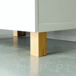 4x Noga kwadratowa dębowa 45 x 45 mm, 15 CM, lakierowana z blachą montażową - 4