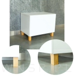 4x Noga kwadratowa dębowa 45 x 45 mm, 15 CM, lakierowana z blachą montażową - 3