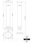 Noga stalowa regulowana 25 - 42 CM z blachą montażową, czarna - 3