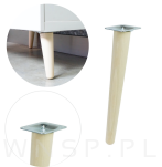 Noga bukowa skośna UNIQ 30 cm z blachą montażową, surowa - 7