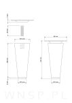 Noga bukowa prosta, stożek 10 cm czarna z blachą montażową - 2