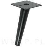 Noga stalowa skośna stożek 15 cm, z blachą montażową, czarna matowa - 4