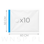 10 SZT. WORKÓW PRÓŻNIOWYCH 60 x 50 CM, WORKI NA UBRANIA POŚCIEL MOCNE GRUBE - 2