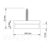 Ślizgacz filcowy z wkrętem fi 30 mm - ocynk biały - 3