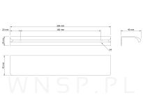 Uchwyt krawędziowy Lyon złoty, rozstaw 160 mm - 3