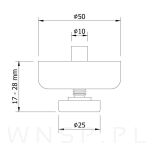 Stopka regulowana meblowa FI 50 X 17 mm - 4