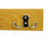 Wieszak ścienny na ubrania, z 4 haczykami, dąb lakier bezbarwny - 4