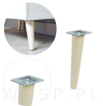 4x Noga bukowa skośna UNIQ 15 CM z blachą montażową - 4