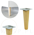 Noga dębowa prosta UNIQ 15 CM z blachą montażową - 5