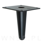 Noga stalowa prosta stożek 10 cm, z blachą montażową, czarna matowa - 3