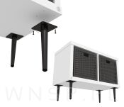 Noga stalowa prosta stożek 10 cm, z blachą montażową, czarna matowa - 2