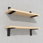 Zestaw 2 półek ściennych w dekorze dębu 500 x 200 x 18 mm, ze wspornikami montażowymi - 5