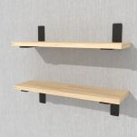 Zestaw 2 półek ściennych w dekorze dębu 500 x 200 x 18 mm, ze wspornikami montażowymi - 4