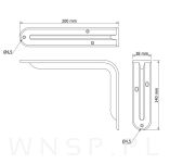 Wspornik do półki ściennej 2 sztuki 200 x 140 mm, srebrny - 2