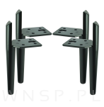 Noga stalowa PIN 15 CM, z blachą montażową, czarna - 4