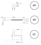4x złącze do łóżka śruba młoteczkowa połączenie mebli M6/90 - 2