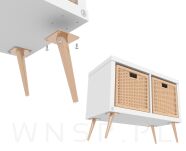 Noga stalowa skośna stożek 18 cm, z blachą montażową, miedź - 8