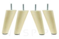 Noga bukowa skośna, stożek 15 cm, lakier ze szpilką M8 x 25 mm - 8