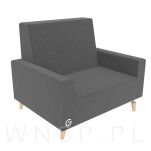 Noga bukowa skośna, stożek 15 cm, lakier ze szpilką M8 x 25 mm - 9