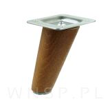 Noga meblowa bukowa skośna, 10 cm orzech z blachą montażową - 4