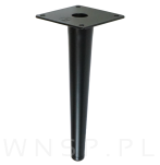Noga stalowa stożek 23 cm, z blachą montażową, czarny mat - 4