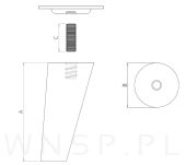 Noga bukowa skośna, stożek 20 cm, biała - 2