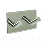 Haczyk, wieszak podwójny skośny, uchwyt chrom, samoprzylepny - 3