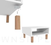 4x Noga kwadratowa bukowa 45 X 45, prosta, 10 CM, orzech z blachą montażową - 5