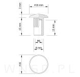 M6 X 15 mm, nakrętka Ericsona, bez nacięcia, ocynk żółty - 2