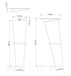 Noga bukowa skośna UNIQ 20 cm z blachą montażową, biała - 2