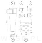 Zestaw 4 sztuk nóżek prostych surowe 10 cm z różnymi mocowaniami - 2