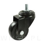 Kółko obrotowe Ø 50 mm, gumowane czarne z gwintem M8 x 15 mm - 2