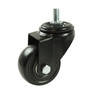 Kółko obrotowe Ø 50 mm, gumowane czarne z gwintem M8 x 15 mm