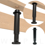 4x Noga stalowa regulowana 17 - 30 CM z blachą montażową, czarna - 3