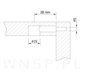 Złącze meblowe połączenie mimośrodowe 10 kpl. zaczep 28 mm, komplet złącza do mebli - 7