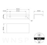 Uchwyt krawędziowy Nicea mosiądz, rozstaw 64  mm - 3