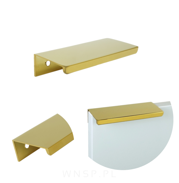 Uchwyt krawędziowy Nicea mosiądz, rozstaw 64  mm