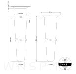 4x Noga bukowa prosta UNIQ 30 CM z blachą montażową - 2