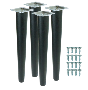 4x Noga bukowa prosta UNIQ 30 CM z blachą montażową