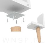 4x Noga bukowa skośna UNIQ 15 CM z blachą montażową - 7