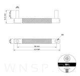 Uchwyt czarny karbowany  96 mm - 3