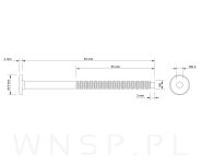 M6 X 90 mm metryczny z wprowadzeniem, SW-4 - 2