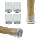 Ślizgacz ochronny PVC okrągły na nogę Ø 28 mm transparentny, z filcem - 6