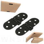 Zawias maszynowy do wkładek stołu 6 otworowy, 80 x 30 mm, czarny - 4