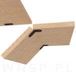 Zawias maszynowy do wkładek stołu 6 otworowy, 80 x 30 mm, czarny - 6
