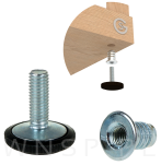 Regulator, stopka meblowa M6 X 20 mm z mufą wbijaną - 4