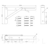 Mocny wspornik składany do półki 2 sztuki, FLEXO 20 x 10,5 cm - 2