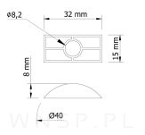 Podkładka półksiężyc pod otwór fi 40 mm, ocynk biały - 2