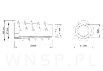 Nakrętka M6 X 20 mm - mufa do drewna typ NC - 3